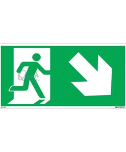 QUICKSIGN EMERGENCY EXIT SIGNS - EES022 Emergency Exit (Down Right)